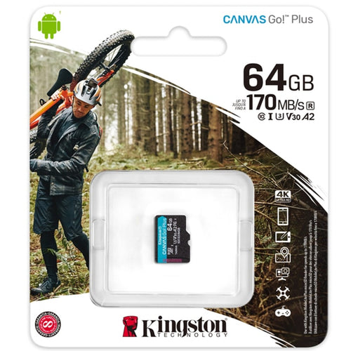 მეხსიერების ბარათი Kingston 64GB SDXC Canvas Go Plus (SDCG3/64GBSP)