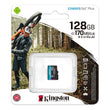 მეხსიერების ბარათი Kingston 128GB microSDXC Canvas Go Plus (SDCG3/128GBSP)