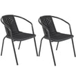 ბაღის ავეჯი (მაგიდა + 2 სკამი) SC-070 + SC-039P Black (2X) (A3773)