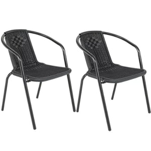 ბაღის ავეჯი (მაგიდა + 2 სკამი) SC-070 + SC-039P Black (2X) (A3773)