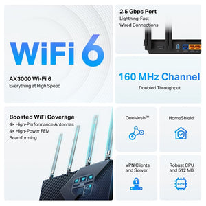Wi-Fi როუტერი TP-Link Archer AX55 Pro Wi-Fi 6