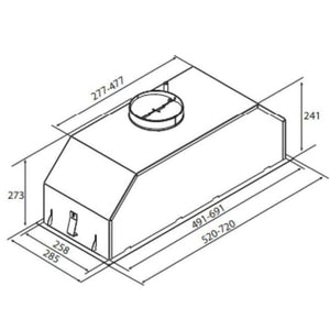 გამწოვი AIRFORCE Modulo POP 52cm Built-In Cooker Hood