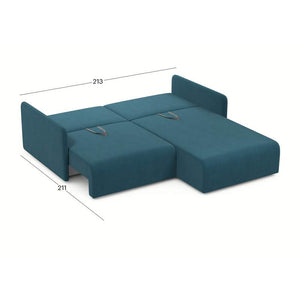 კუთხის გასაშლელი დივანი Athenry Turquoise 213x167x86 სმ