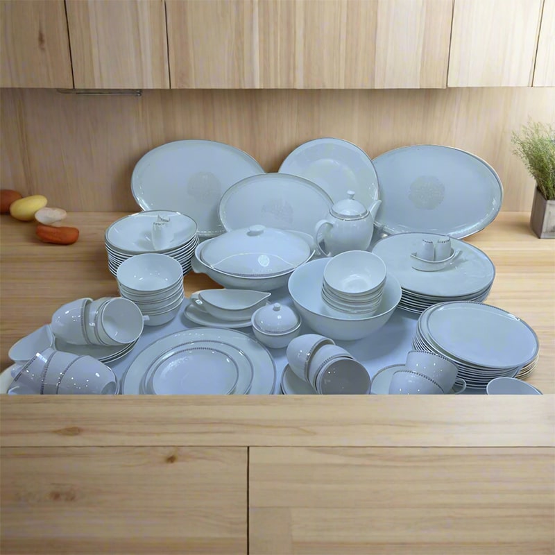 ჭურჭლის გერმანული ნაკრები 12 პერსონაზე PardisChini 105PCS Ortysia