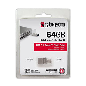 USB ფლეშ მეხსიერება Kingston 64GB DataTraveler MicroDuo 3C (DTDUO3C/64GB)