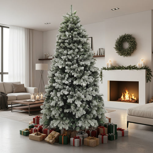 ნაძვის ხე შევერცხლილი სილიკონის წიწვებით 180 სმ-დან 300 სმ-მდე SP71