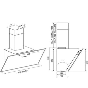 გამწოვი AIRFORCE Wall Mounted Steel Hood Black CCF2036532