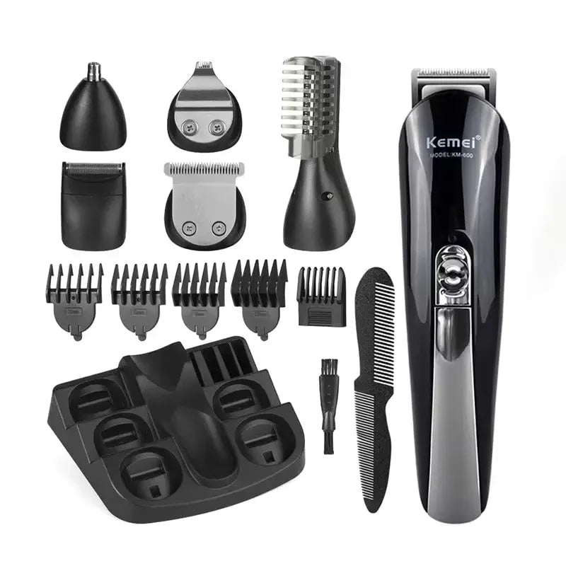 თმის და წვერის მოვლის კომპლექტი 11-1 ში KEMEI KM-600