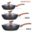 გრანიტის ტაფების ნაკრები MaxBosch 3PCS Wooden