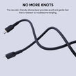 USB კაბელი Aukey CB-SCC102 Circlet Blink 100W Silicone PD Charge Cable 1.8M - Black