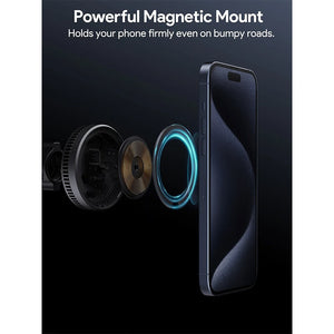 ავტომობილის უსადენო ტელეფონის დამტენი Aukey 15W HD-MC13A MagFusion Dash Pro Qi2 Active Cooling Wireless Charging Phone Mount