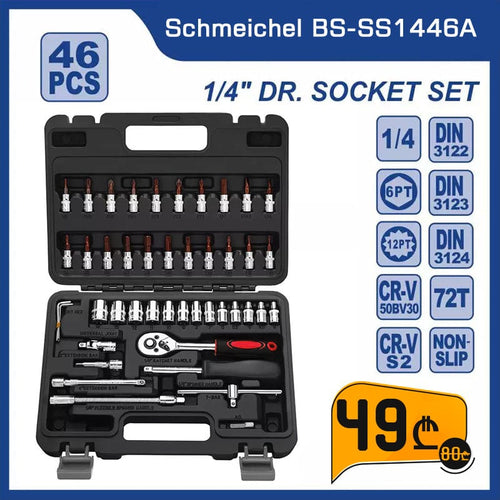 46 ნაჭრიანი პროფესიონალური ხელსაწყოების ნაკრები Schmeichel BS-SS1446A