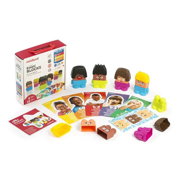 საბავშვო სათამაშო ემოციების სავარჯიშო კუბიკები Miniland Emotiblocks 32350