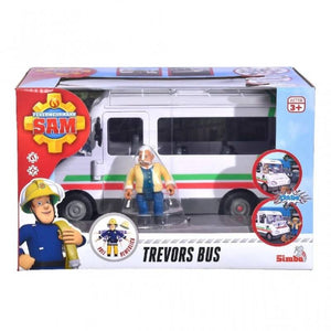 სათამაშო ავტობუსი და საგზაო ნიშნები Simba Fireman Sam Trevor's Bus with Figure