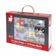 სათამაშო კუბების ფაზლი Janod Cubes made of pasteboard Pirates J02984