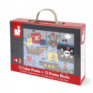 სათამაშო კუბების ფაზლი Janod Cubes made of pasteboard Pirates J02984