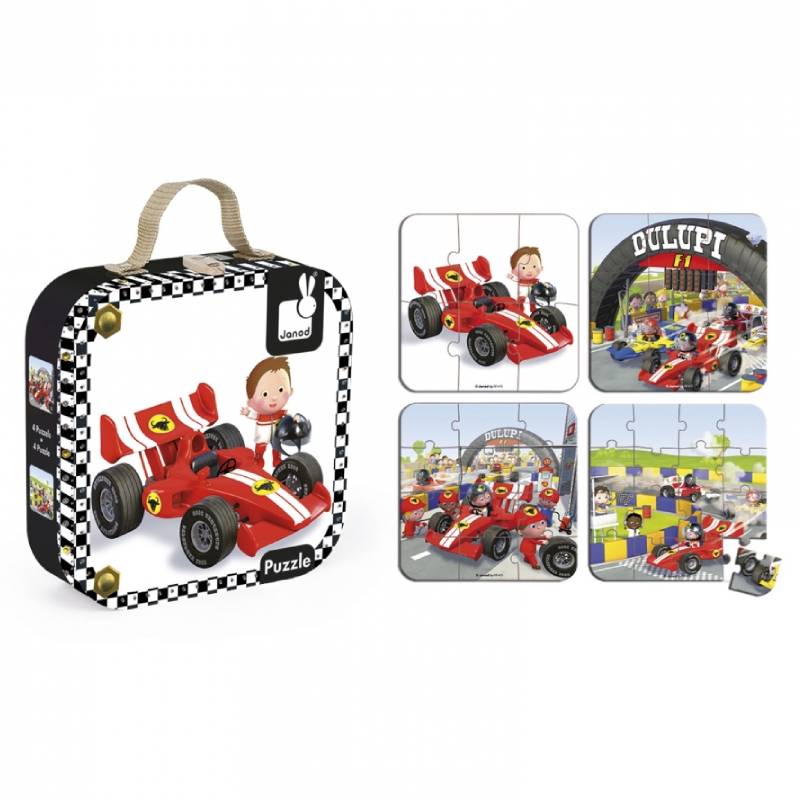 სათამაშო 4 ფაზლი Janod Car Gabina Formula 1 J02884