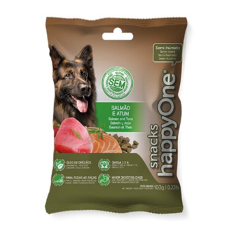 ძაღლის ხემსი ორაგულით და ტუნით HappyOne Premium dog snack with salmon and tuna 10 ცალი (1620 00941)