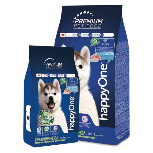 პრემიუმ კლასის ლეკვის საკვები HappyOne Junior Dog Fresh Meat (1620 00578)