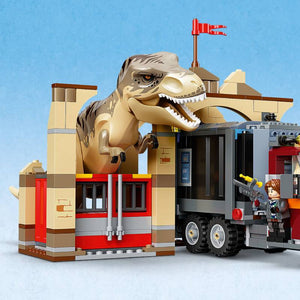 სათამაშო LEGO Jurassic World T. rex & Atrociraptor Dinosaur Breakout 76948