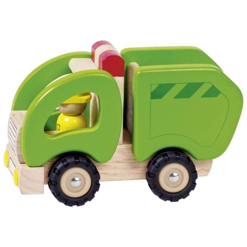 სათამაშო ხის დასუფთავების მანქანა Goki Machine wooden Garbage truck 55964G