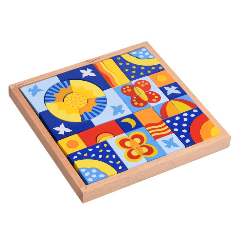 საბავშვო ასაწყობი ხის კუბიკები პეპელა Goki Designer wooden Butterflies 58646G