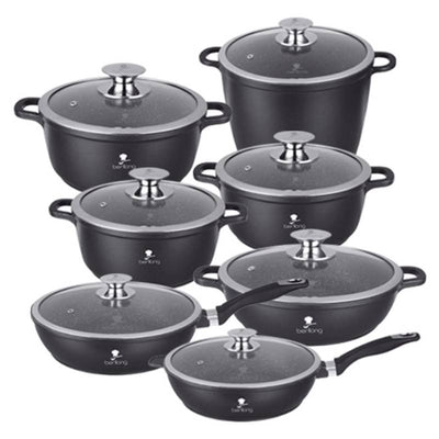 ბიო გრანიტის ქვაბის და ტაფის ნაკრები BERLLONG Classic Line (SET-7PCS)