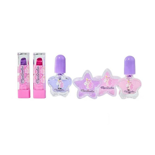 საბავშვო კოსმეტიკის პატარა ნაკრები MARTINELIA LITTLE UNICORN FACE BOX 24159