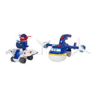 სათამაშო თვითმფრინავი და მანქანა Super Wings 2-1-ში Police Patroller S4 EU740834