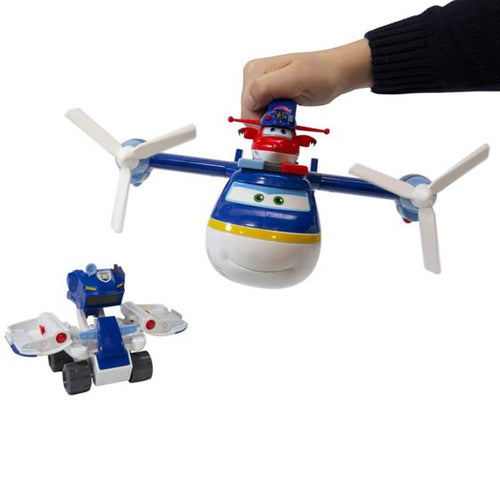 სათამაშო თვითმფრინავი და მანქანა Super Wings 2-1-ში Police Patroller S4 EU740834