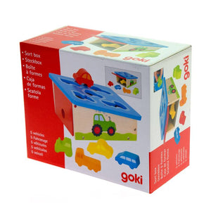 საბავშვო ფიგურების ყუთი Goki Sort Box vehicles 58668