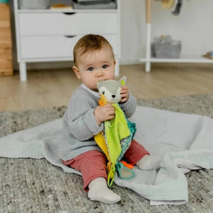 რბილი სათამაშო მელია Fehn Baby Activity comforter fox deluxe 049039