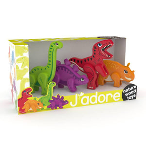 სათამაშო ხის დინოზავრების ნაკრები J`adore DINOSAURS PLAY SET 818987