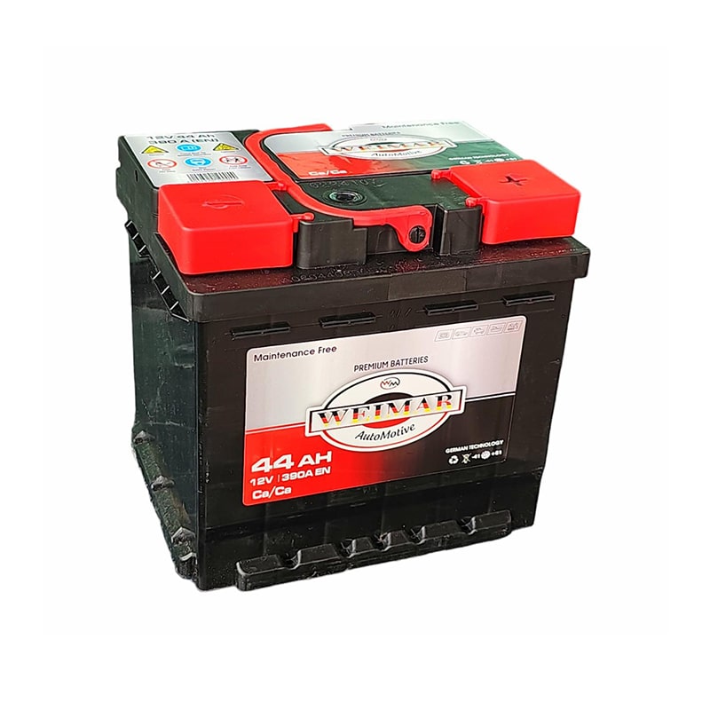 ავტომობილის აკუმულატორი 44ამპ WEIMAR 12V 44 AH 390A / L1-SMF