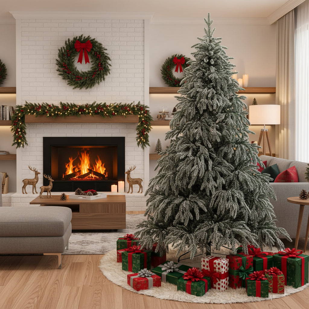 ნაძვის ხე სილიკონის დათოვლილი წიწვებით 180 სმ-დან 270 სმ-მდე SP426 Spoly