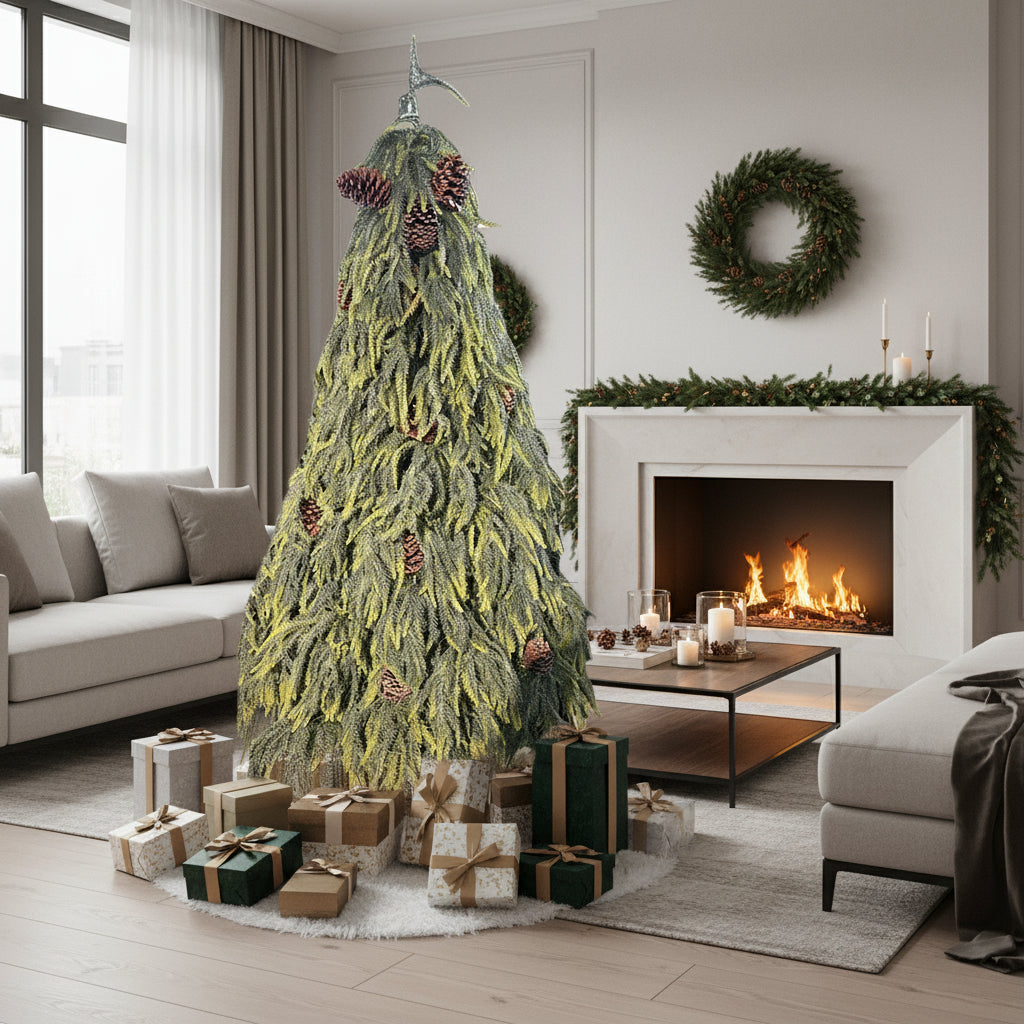 ნაძვის ხე სილიკონის წიწვებით და გირჩით 180 სმ-დან 300 სმ-მდე SP97 Spoly