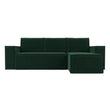 კუთხის გასაშლელი დივანი სათავსოთი Geneva Dark Green 238x159x75 სმ