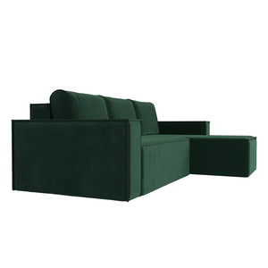 კუთხის გასაშლელი დივანი სათავსოთი Geneva Dark Green 238x159x75 სმ