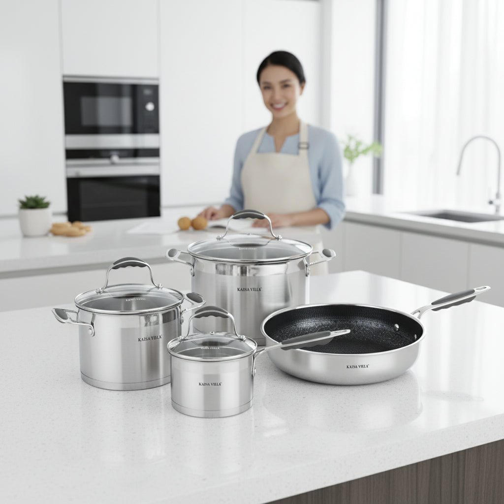 უჟანგავი ფოლადის ქვაბების ნაკრები Kaisa Villa KV-30409