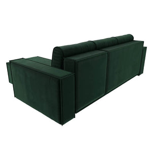 კუთხის გასაშლელი დივანი სათავსოთი Geneva Dark Green 238x159x75 სმ