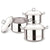 უჟანგავი ფოლადის ქვაბების ნაკრები 3PCS STNIITHANZ ST-330