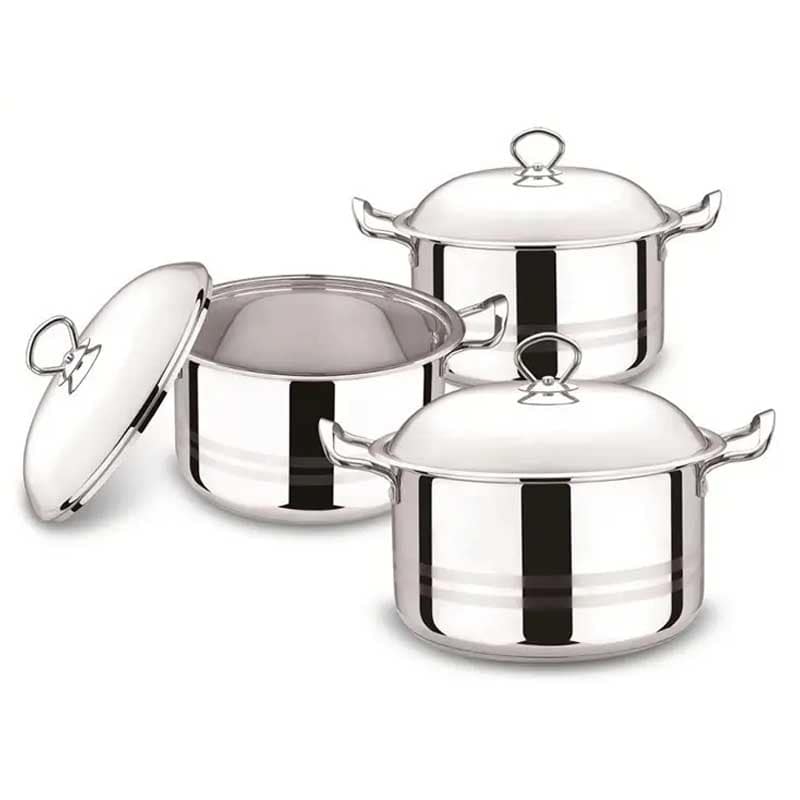 უჟანგავი ფოლადის ქვაბების ნაკრები 3PCS STNIITHANZ ST-330
