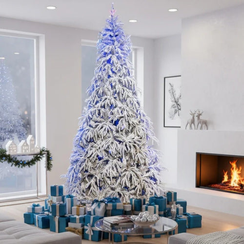 ნაძვის ხე (თეთრი გლაუკა) თოვლის ეფექტით და სილიკონის წიწვებით 180 სმ-დან 240 სმ-მდე SP66