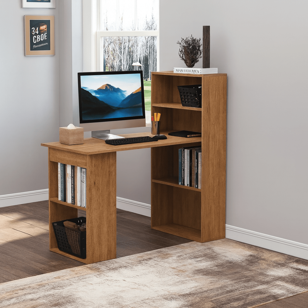 საოფისე და სამეცადინო მაგიდა თაროებით Gelens IS0941