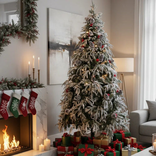 ნაძვის ხე დათოვილი, გირჩით და კენკრით 180 სმ-დან 300 სმ-მდე SP65