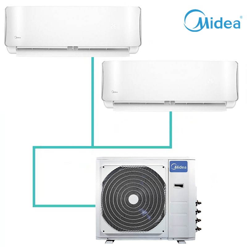 მულტისპლიტ კონდიციონერი MIDEA M4OB-36HFN8-Q + AB-12NXD0-M + AB-18NXD0-M-506