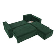 კუთხის გასაშლელი დივანი სათავსოთი Geneva Dark Green 238x159x75 სმ