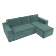 კუთხის გასაშლელი დივანი სათავსოთი Geneva Turquoise 238x159x75 სმ