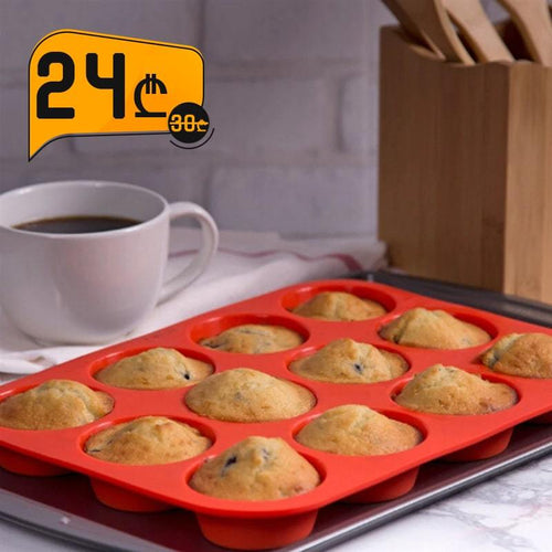 მაფინის გამოსაცხობი 12 ცალიანი სილიკონის ფორმა - 24004 UCO