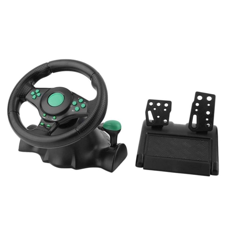 სათამაშო საჭე პედლებით PS3, PS2 და PC Vibration Steerin Wheel UCO